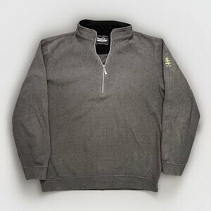 STRAIGHT DOWN Medium Mens Grey Cotton 1/4 Zip Golf Casual Jacket